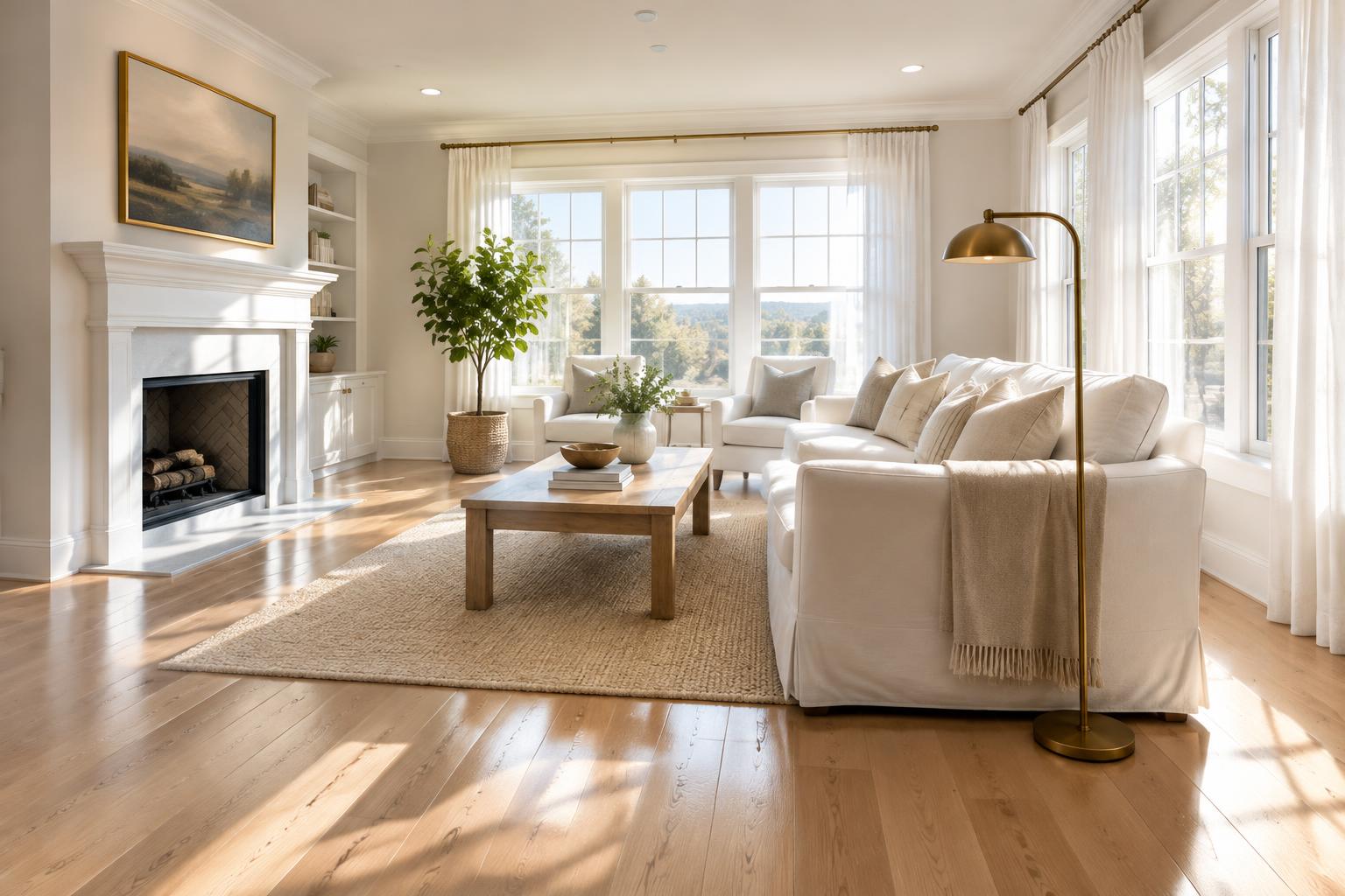 A bright, freshly cleaned Middle Tennessee living room